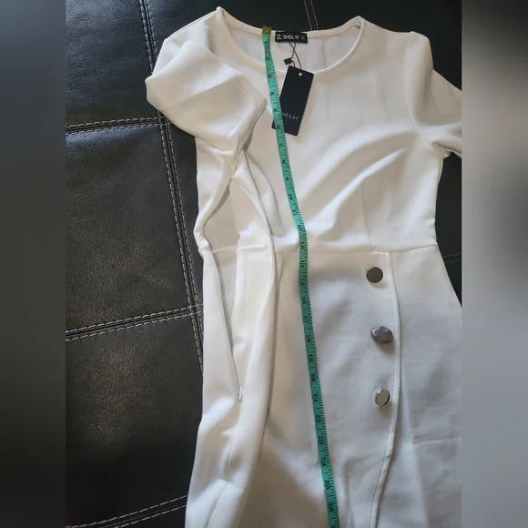 NWT SHEILAY Bodycon White Dress Size Medium - Picture 3 of 4